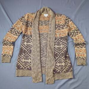 Charming Charlie Southwestern Eclectic Geometric Knit Cardigan S Earthy Boho
